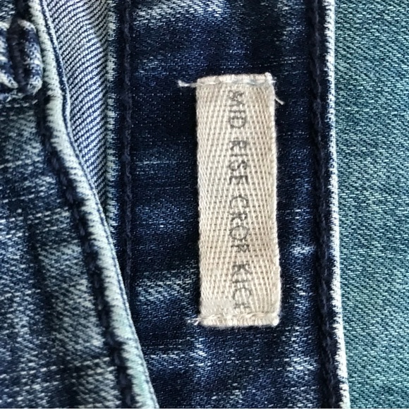 LOGO Lori Goldstein Tie Dye Ombre Green Blue Jeans Mid Rise Crop Kick size 16 - Picture 8 of 9